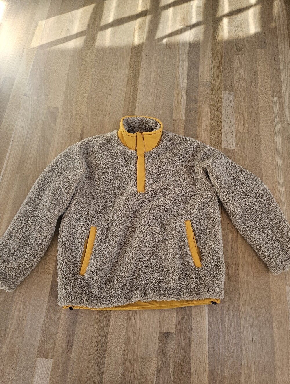 ZARA MEN'S CONTRASTING SHERPA SWEATSHIRT JACKET SIZE L/XL - Picture 5 of 12